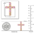thumbnail image 2 of Dazzlingrock Collection Round Pink Sapphire 5 Stone Religious Cross Pushback Stud Earrings for Women (Color Pink, Clarity Highly Included) in 18K Rose Gold, 2 of 3