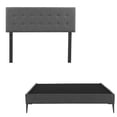thumbnail image 1 of Box Base Cama Slim Queen Size+Cabecera Bilbao Gris Oscuro, 1 of 8