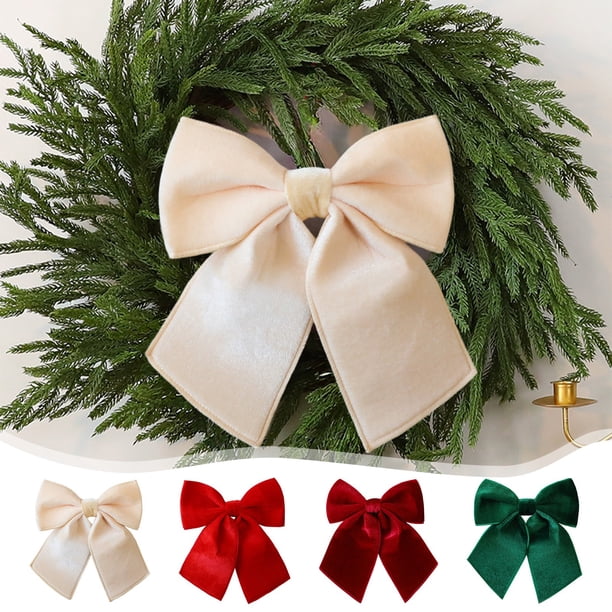 Adorno navideño de poliéster con lazo preatado para corona, ideal para guirnalda, adorno de árbol, puerta o decoración exterior de invierno. NCHKUN
