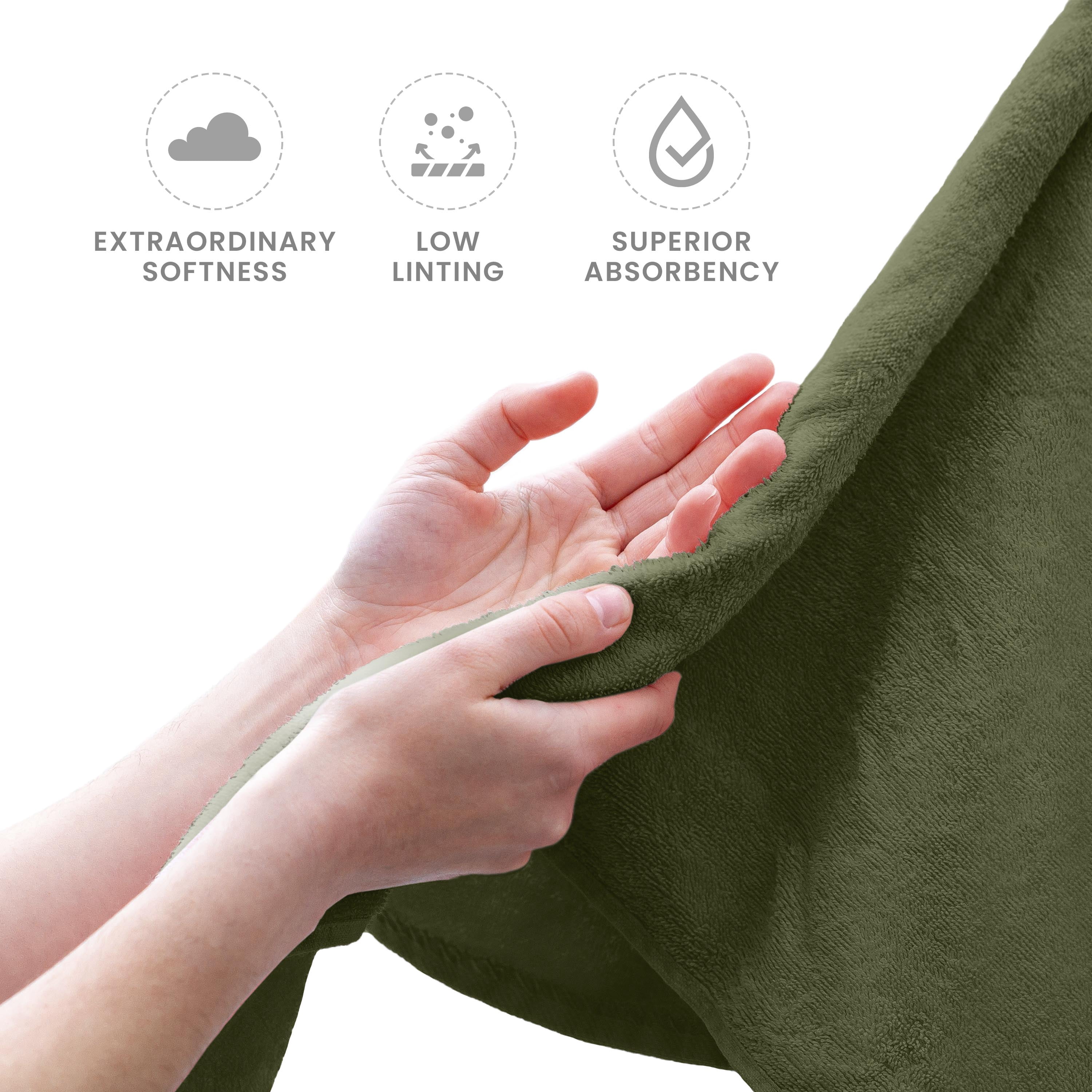 Martex 6-Piece 100% Ringspun Cotton Towel Set, Quick Dry Soft & Absorbent, Dark Green