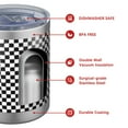 thumbnail image 4 of 12oz Tumblers Black and White Small Checkered Pattern Vacuum Insulated Stainless Steel Travel Tumbler Cups Mug with Lid and Straw for Beer,Coffee,Beverages with Cleaning Brush for Cold & Hot Drinks, 4 of 5