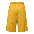 thumbnail image 6 of Men's Baggy Lounge Capri Pants Cotton Long Below Knee Stretchable Sweat Shorts Athletic Casual Straight Wide Legs Pants with Pockets Yellow M, 6 of 9
