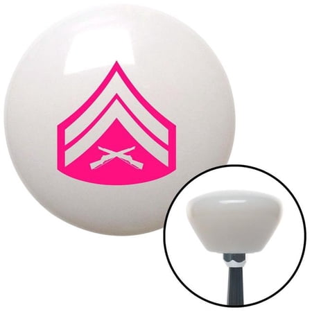 American Shifter Pink 03 Corporal White Retro Shift Knob with M16 x 1.5 Insert Shifter Auto Manual