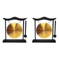 thumbnail image 1 of 2X Mini Desktop Gong Table Wind Chime Percussion Instrument Cymbals Gongs with Mallet for Home Decor Housewarm Gift-A, 1 of 4