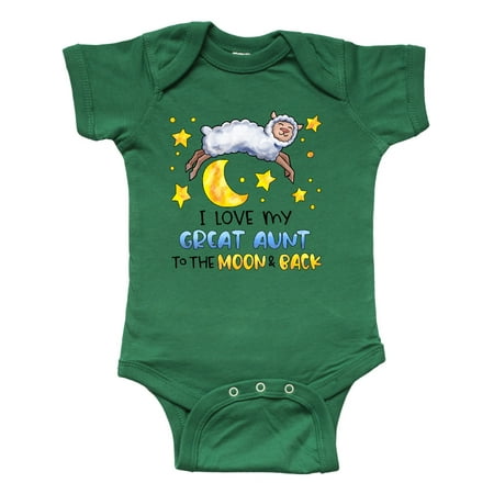 

Inktastic I Love my Great Aunt to the Moon and Back Cute Sheep Gift Baby Boy or Baby Girl Bodysuit
