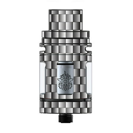 - Skin Decal Vinyl Wrap for Smok TFV8 X-Baby Tank Vape skins stickers cover / White Grey Carbon Fiber Look