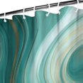 thumbnail image 3 of Blue and Gold Marble Flow Veins Pattern Shower Curtain 36"x72" ,Bathroom Decorative Shower Curtains Set with 12 Hooks,Modern Waterproof Washable Shower Curtain, 3 of 6