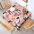 thumbnail image 2 of Boston Terrier Dog and Flower Florals Square Tablecloth,Waterproof Square Table Cover,Wipeable Spillproof Washable Table Cover for Home Kitchen Party Decor 52"x52"(132x132cm), 2 of 6