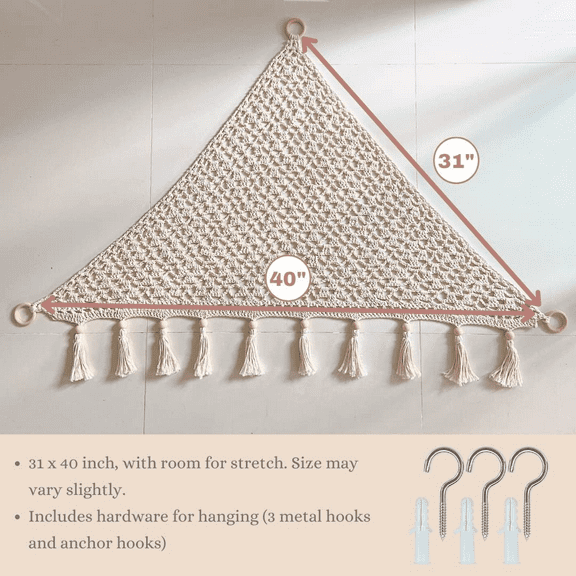 Macrame Toy Hammock Hanging Stuffed Animal Storage