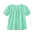 thumbnail image 7 of Peplum Tops for Women Summer Puff Short Sleeve Crewneck Pleated Dressy Casual Flowy Blouse Cute Vacation Outfits, 7 of 7