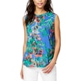 thumbnail image 1 of Rachel Roy Womens Floral Knit Blouse, Blue, X-Small, 1 of 3