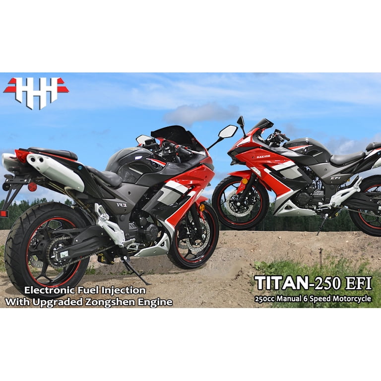 HHH Fully Assembled and Tested Upgraded Titan 250 EFI Motorcycle