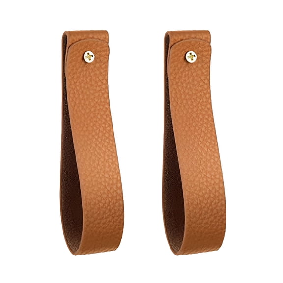 LAMIRO 2Pcs Leather Curtain Rod Holder PU Loop Strap Wall Hooks For Hanging Towel Tapestry Canoe Paddle Boho Farmhouse Style Hanger