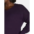 thumbnail image 4 of Terra & Sky Women's Plus V-Neck Pointelle Knit Sweater, Midweight, Sizes 1X-5X, 4 of 5