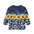 thumbnail image 4 of Abcomgle Girls Tee Shirts 10-12 Crewneck Vintage Daisy Flower Print Tshirts Toddler 3/4 Sleeve Toddler T-Shirt Summer Trendy Cotton Toddler Tops Girls, 4 of 5