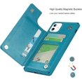 thumbnail image 4 of for iPhone 11 Wallet Case with RFID Blocking Card Holder,Premium PU Leather Magnetic Buttons Stand Flip Wrist Strap Shockproof Case for iPhone 11 6.1 Inch,Macaron Blue, 4 of 16