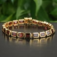 thumbnail image 4 of Women Garnet Tennis bracelet,Gold Plated,Gift For Her, Sterling Silver,Valentine wedding, 4 of 4