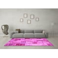 thumbnail image 3 of Ahgly Company Indoor Round Patchwork Pink Transitional Area Rugs, 6' Round, 3 of 4