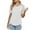 White, variant on Ltctricy Women's Tops Trendy Lace Short Sleeve Crew Neck Asymmetrical Hem T Shirts Casual Tunic Blouses