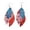 Red1, variant on Patriotic 250th Anniversary Earrings American Flag Teardrop Dangle Earrings 4th of July Red White Blue Earrings Lightweight Leather Independence Day Celebration Jewelry