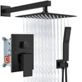 thumbnail image 1 of Juego de grifos de ducha Aolemi Rain Shower System, negro mate, 20 cm, 1 of 9