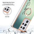 thumbnail image 4 of Funda para Samsung Galaxy S21 Ultra 5G con galvanoplastia de doble cara IMD y soporte para anillo (sonrisa), 4 of 5