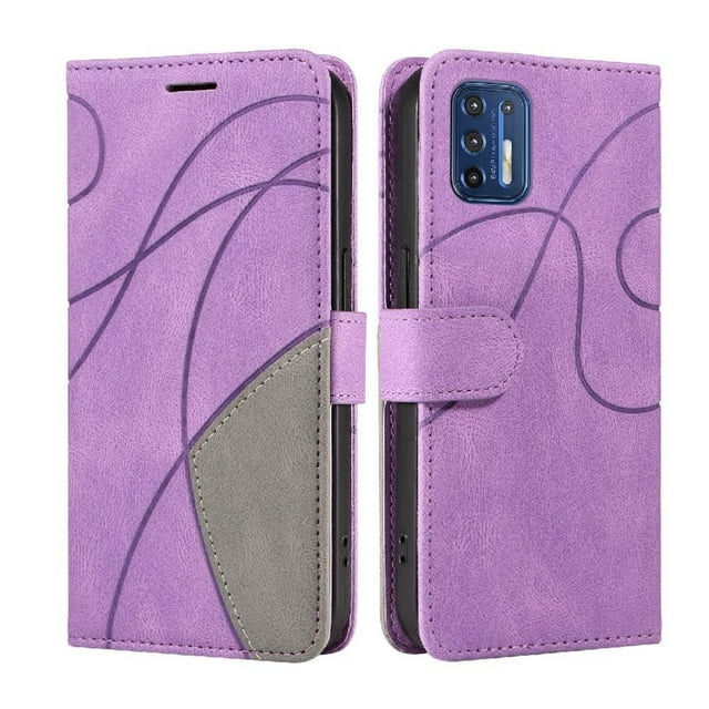 GANGXUN Flip Case for Motorola MOTO G9 Plus – Leather Wallet Cover with Card Slots, Kickstand & Color Stitching Protective Folio