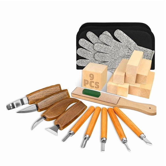Wood Carving Kit for Beginners and Professionals, 22-Piece Chromoly Steel Tools