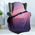 thumbnail image 4 of Lake Soft Flannel Fleece Blanket, Calm Lake After Sun Disappeared with Hazy Evening Skyline Tranquil Nature Inspired Print, Cozy Plush for Indoor and Outdoor Use, 70" x 90", Purple, by Ambesonne, 4 of 5