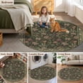 thumbnail image 5 of Sage Green Floral Boho Round Area Rug 4Ft Washable Circle Rugs for Bedroom Dining Room, Ethnic Tribe Abstract Art Flower Non-Slip Carpet Floor Mats Indoor Outdoor Carpet Runner Aesthetic Home Decor, 5 of 8
