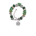 thumbnail image 2 of Silvertone Hope - Round Seal Green Christmas Bead Bracelet, 2 of 4