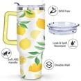 thumbnail image 3 of 40 oz Tumbler Lemon with Handle Stainless Steel Travel Cup Leak Resistant Travel Cups Car Cup Holder Friendly for Gym Travel Office, 3 of 7