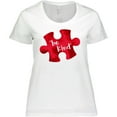 thumbnail image 3 of Inktastic Autism Awareness Be Kind Red Puzzle Piece Women's Plus Size T-Shirt, 3 of 5