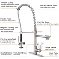 thumbnail image 6 of WOWOW Brushed Nickel Spring Kitchen Faucet with Pre-Rinse Pull Down Sprayer, 6 of 9