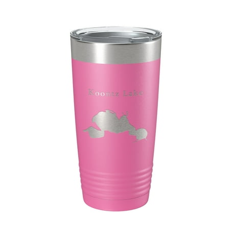 

Koontz Lake Map Tumbler Travel Mug Insulated Laser Engraved Coffee Cup Indiana 20 oz Pink