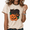 1-Apricot, variant on Black Cat Jack O Lantern Washed Print T-Shirt Women's Playful Short Sleeve Crewneck Top