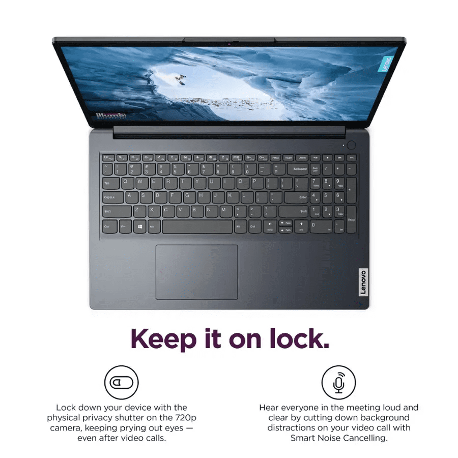 Lenovo IdeaPad 1 15.6" Full HD Laptop, AMD Ryzen 3 7320U, 4GB RAM, 128GB SSD, Win 11 Home in S Mode 82VG00R2US