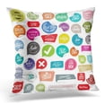 thumbnail image 1 of EREHome Black Stamp Modern Badges Collection Red Graphic Pillow Case Pillow Cover 20x20 inch, 1 of 1