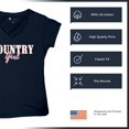 thumbnail image 6 of Country Girl Logo Women's V-Neck T-shirt Western Rodeo Style Southern Pride Cowgirl Rustic Feminine Farm Life Ranch Tee, 6 of 7