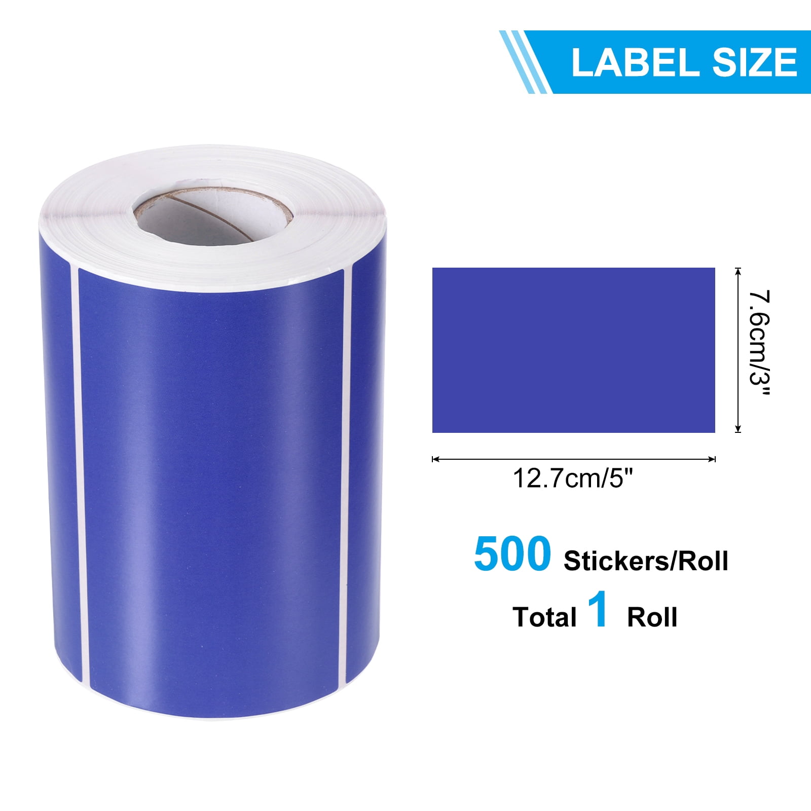 Uxcell Rectangular Color Coding Labels, 500 Pcs 5 x 3 Inch Rectangle Labels Sticker Self-Adhesive Name Tags, Dark Blue