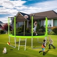 thumbnail image 4 of 12FT Trampoline for Kids,Outdoor Trampoline with Basketball Hoop,Recreational Trampoline with Safety Enclosure Net,Green, 4 of 7