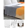 thumbnail image 6 of Burnt Orange Grey King Size Flat Sheet, Wrinkleproof & Fadeproof Cooling Flat Bed Sheet Only, Abstract Geometric Oil Painting Modern Breathable Soft Bedding Top Sheets 105 x 98 Inches, 6 of 8