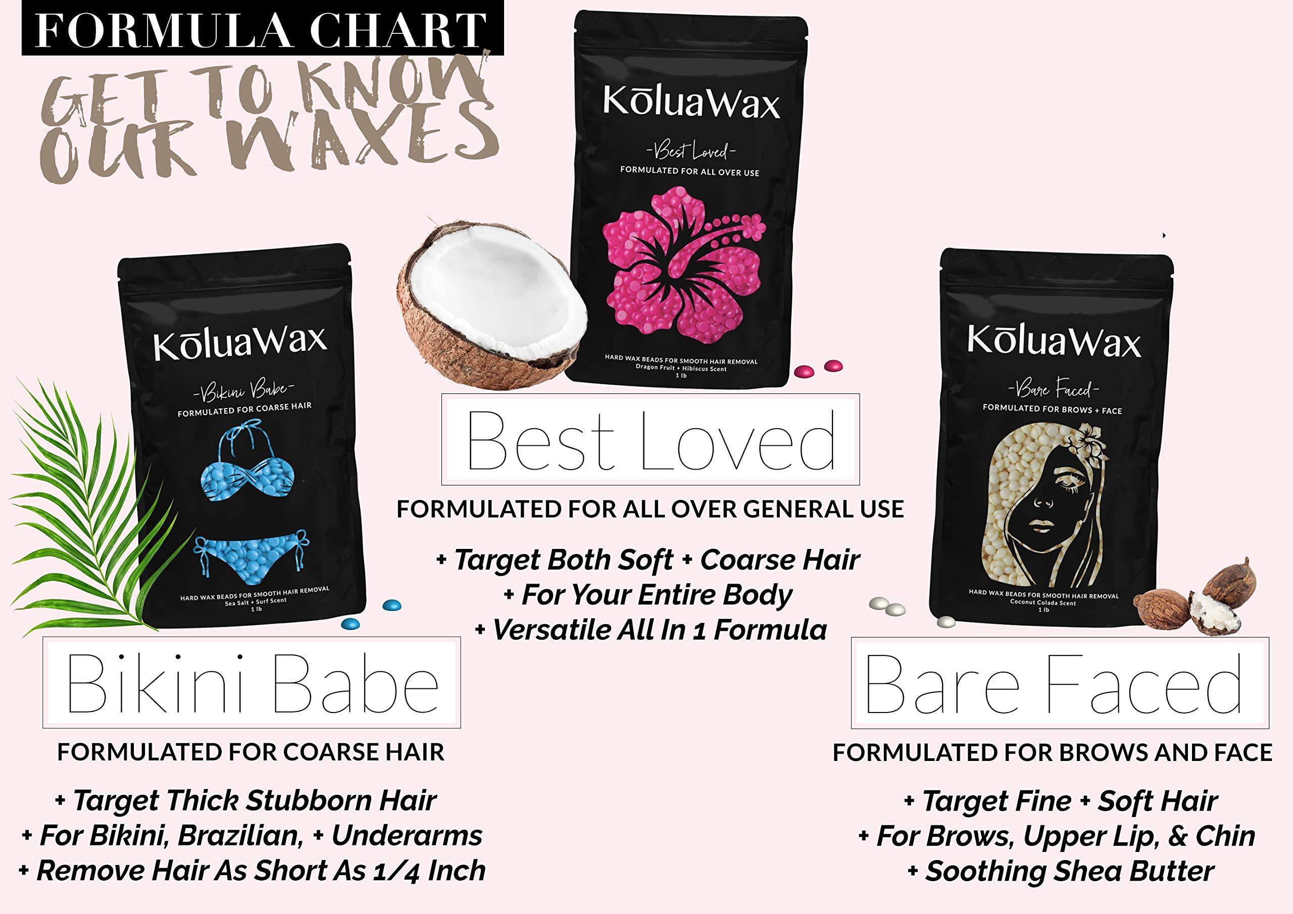 KoluaWax Wax Beads for Hair Removal - Face, Bikini & Brazilian, Legs,  Underarm, Back, Chest - 1LB Refill Pearl Beads for Wax Warmer Kit - Our