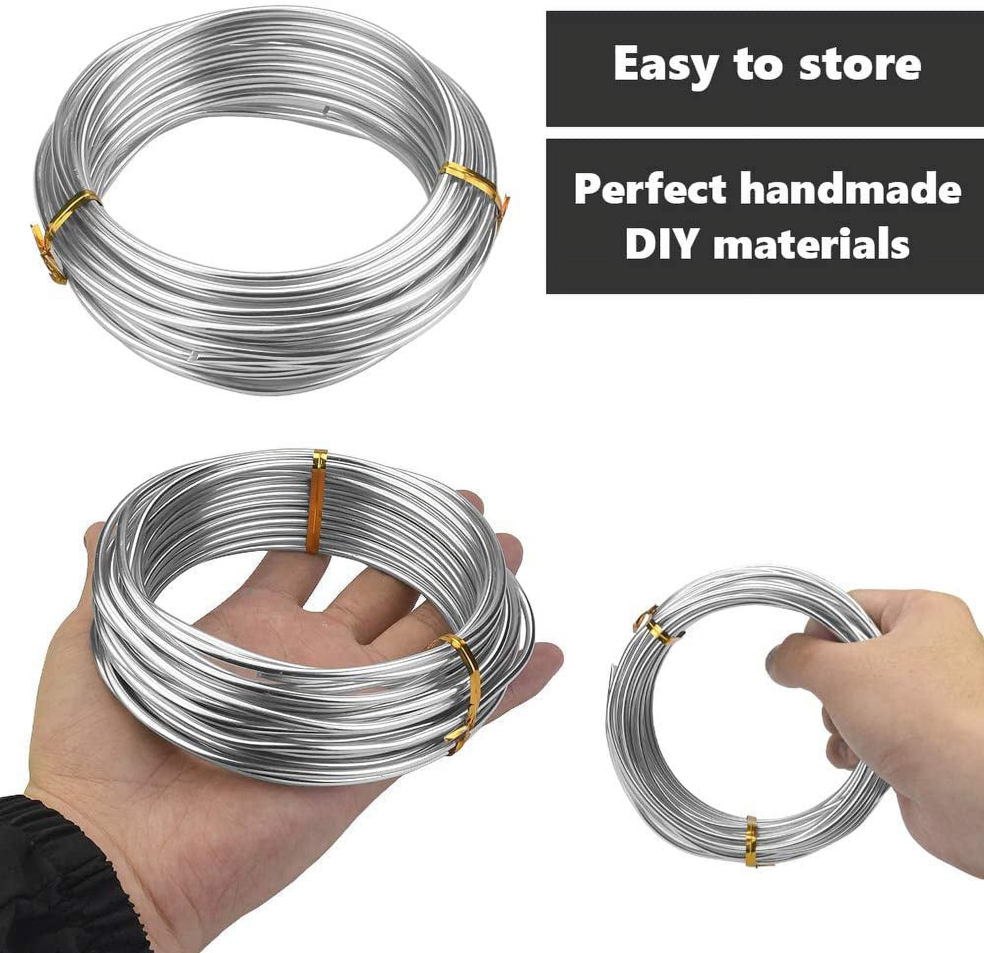 Silver Aluminum Wire Metal Craft Wire 3mm Diameter (9 Gauge) 10 M (32.8 Feet) Bendable and Flexible Floral Armature Wire for DIY Arts and Craft Pro