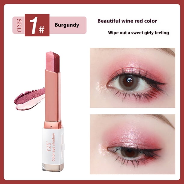 Xihbxyly Lápiz de Ojos Aterciopelado, Herramienta de Maquillaje de Transición de Color Gradual, Barra de Aplicación Suave y Duradera, Sombra de Ojos Versátil, Rubor E Iluminador, Looks de Ojos Sin Es