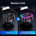 thumbnail image 2 of Bluetooth 5.3 FM Transmitter Car Charger 48W, Dual USB, Wireless Radio, LED Display 64GB USB Drive, Black, 2 of 5