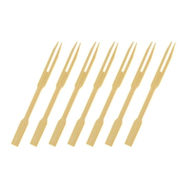 Tainini Clearance 80PCS Mini Bamboo Forks 3.5 inch, Cocktail Forks Appetizer Forks, Small Forks for Appetizer, Disposable,Tiny,Food Picks for Party Fruit,Charcuterie Accessories