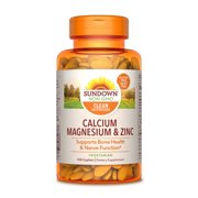 (2 pack) (2 pack) Sundown Naturals Calcium Magnesium Zinc Caplets, 100 CT