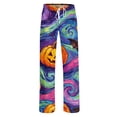 thumbnail image 5 of Fabrcox Halloween Womens Pajama Pants Pumpkin Ghost Cat Women Sleep Pants Fall Winter Festival Comfy Women’s Lounge Pants Purple XXXL, 5 of 6