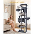 thumbnail image 5 of Hzuaneri Cat Tree, 75" Tall Large Multi‑Level Indoor Cat Tower with Scratching Posts, Baskets & Condos, Dark Grey, 5 of 10